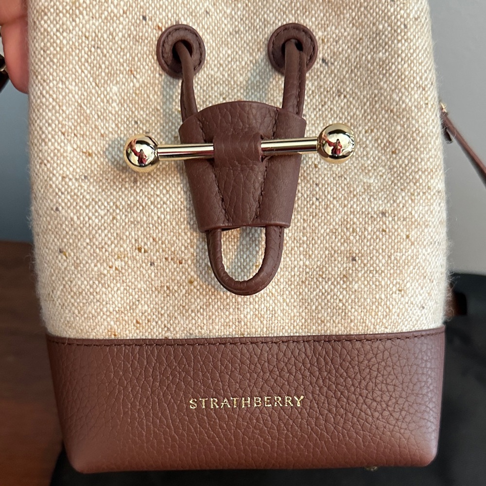 Strathberry Brown and Cream Mini Bag - Picture 3 of 6